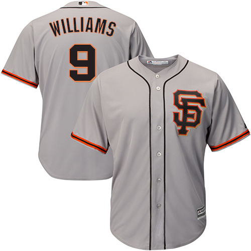Giants #9 Matt Williams Grey Road 2 Cool Base Stitched Youth MLB Jersey - Click Image to Close